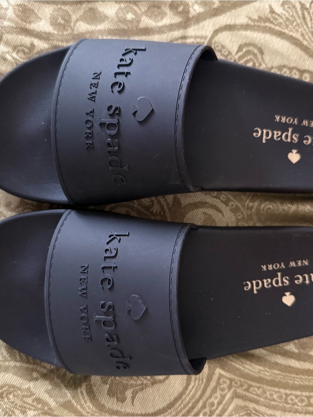 kate spade Black Rubber Slide Sandals